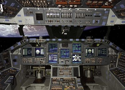 Space Shuttle, cockpit - related desktop wallpaper