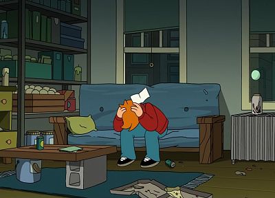 Futurama, couch, room, screenshots, Philip J. Fry - random desktop wallpaper