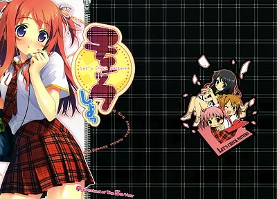 school uniforms, tie, purple eyes, anime girls, Kantoku (artist), Miyaguchi Kanna, original characters, Miyaguchi Kei, Miyaguchi Hiromi, school bags, Kurumi (Kantoku) - related desktop wallpaper