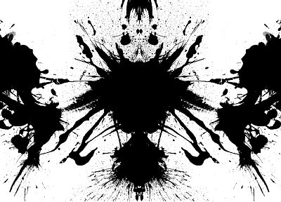 black and white, Rorschach test - random desktop wallpaper