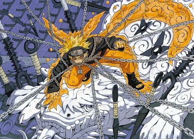 Naruto: Shippuden, chains, Uzumaki Naruto, Jinchuuriki - random desktop wallpaper