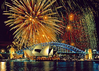 fireworks, Sydney, cities - duplicate desktop wallpaper