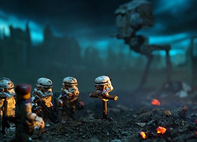 Star Wars, stormtroopers, fire, fields, Legos, grief, trooper - random desktop wallpaper