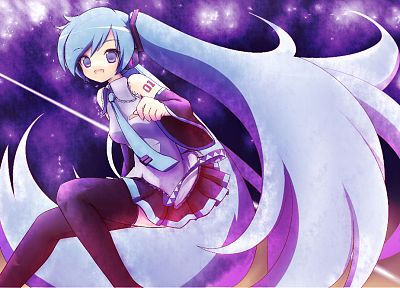 Vocaloid, Hatsune Miku, twintails, detached sleeves - random desktop wallpaper