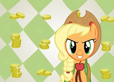 greed, My Little Pony, Applejack - desktop wallpaper