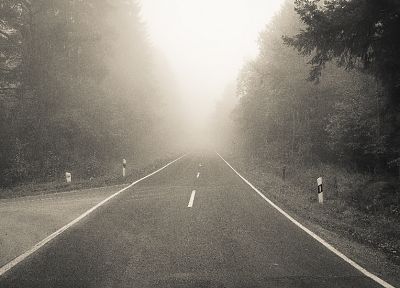 fog, mist, roads - related desktop wallpaper