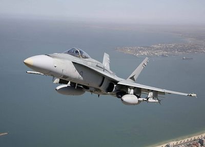 aircraft, military, navy, vehicles, F-18 Hornet, jet aircraft, fighter jets - random desktop wallpaper