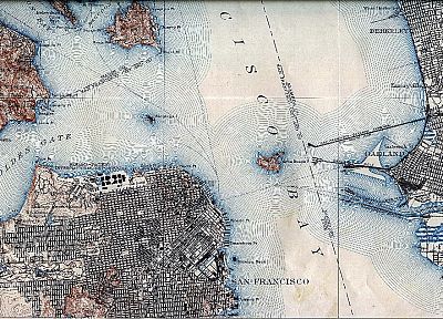 San Francisco, maps - duplicate desktop wallpaper