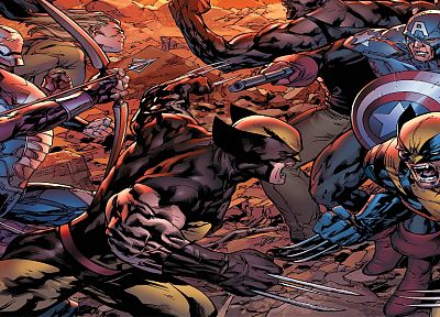 Captain America, X-Men, Wolverine - duplicate desktop wallpaper
