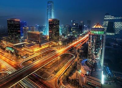 cityscapes, night, long exposure, HDR photography, Tianjin - desktop wallpaper
