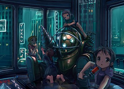 Big Daddy, Little Sister, BioShock - desktop wallpaper