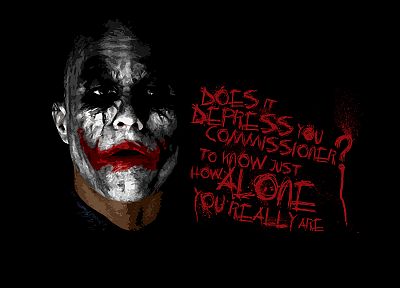 Batman, The Joker, typography, Heath Ledger, The Dark Knight, black background - desktop wallpaper
