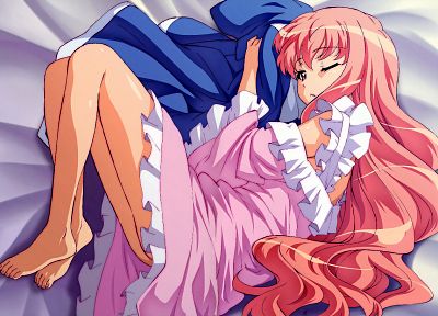 Zero no Tsukaima, beds, long hair, pink hair, lolicon, Louise FranÃÂ§oise Le Blanc de La ValliÃÂ¨re, anime girls - duplicate desktop wallpaper