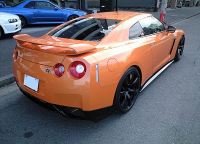 Nissan, orange cars - desktop wallpaper