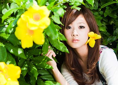 brunettes, women, Asians, Mikako Zhang Kaijie - random desktop wallpaper
