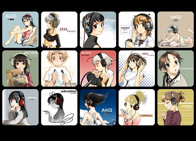 headphones, anime - duplicate desktop wallpaper