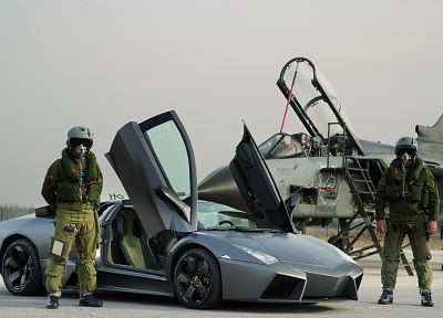 cars, Pilot, planes, Lamborghini Reventon, Italian Air Force, Panavia Tornado, fighters - related desktop wallpaper