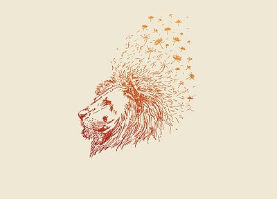 minimalistic, artwork, lions - random desktop wallpaper