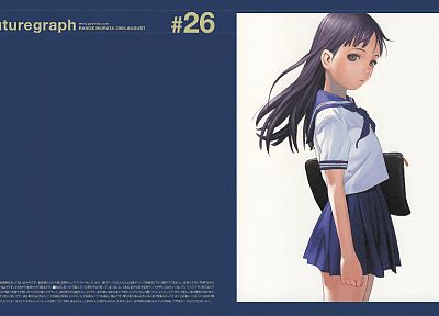school uniforms, Range Murata, Futuregraph, simple background, sailor uniforms - desktop wallpaper