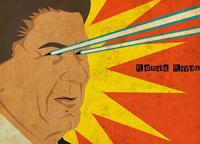 parody, presidents, Ronald Reagan, lasers - random desktop wallpaper