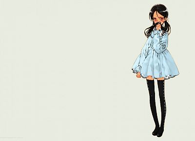 dress, stockings, long hair, twintails, Oyari Ashito - random desktop wallpaper