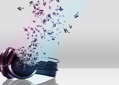 headphones, abstract, music - desktop wallpaper