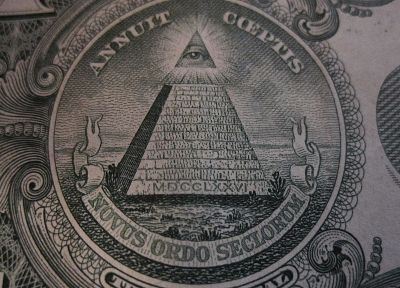 masonic symbol, pyramids, dollar sign - desktop wallpaper