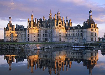 landscapes, castles, architecture, France, historic, reflections - desktop wallpaper