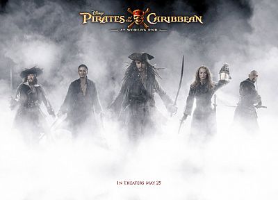 Keira Knightley, Pirates of the Caribbean, Johnny Depp, Orlando Bloom, Geoffrey Rush, Captain Jack Sparrow, Captain Hector Barbossa, Elizabeth Swann - related desktop wallpaper