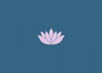 blue, minimalistic, simple background, lotus flower - random desktop wallpaper
