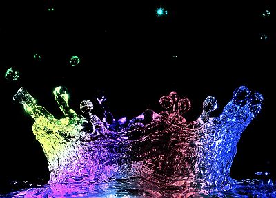 water, rainbows, splashes - desktop wallpaper