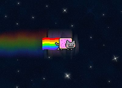 outer space, Nyan Cat - random desktop wallpaper