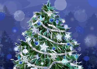 Christmas, Christmas trees - desktop wallpaper