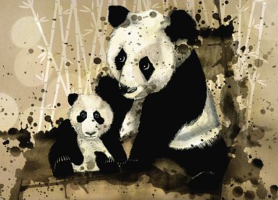 panda bears - duplicate desktop wallpaper