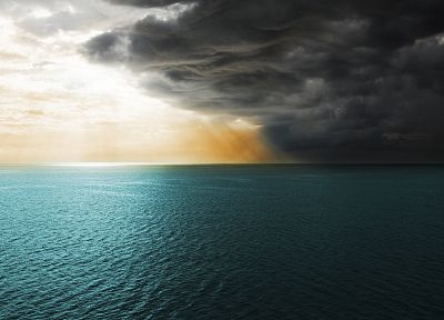 ocean, clouds - random desktop wallpaper