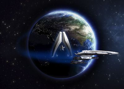 video games, outer space, Normandy, Mass Effect - desktop wallpaper