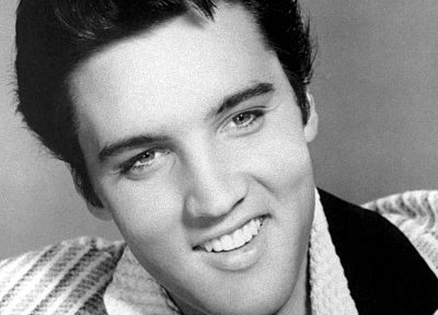 Elvis Presley, grayscale, singers - duplicate desktop wallpaper