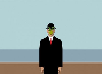 paintings, designer, Rene Magritte, Son of Man - random desktop wallpaper
