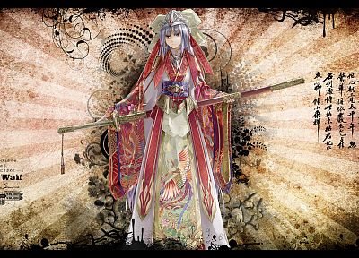 weapons, Japanese clothes, swords - random desktop wallpaper