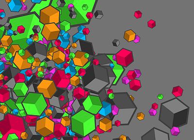 abstract, vectors, cubes - random desktop wallpaper