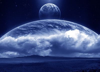 blue, landscapes, planets - desktop wallpaper