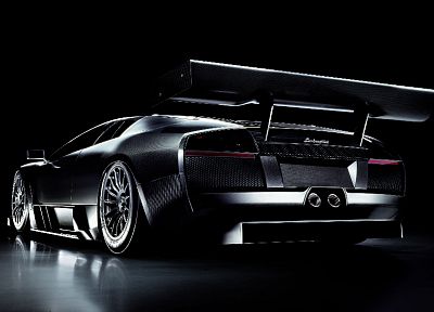 cars, Lamborghini, vehicles, Lamborghini Murcielago, black cars, italian cars, backview cars - desktop wallpaper
