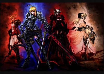 Fate/Stay Night, Fate Unlimited Codes, Saber, Saber Lily, Fate/EXTRA, Saber Alter, Saber Extra, Fate series - random desktop wallpaper