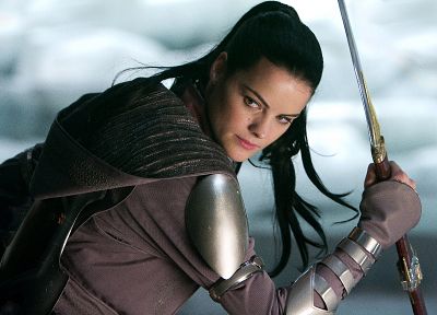 brunettes, women, Thor (movie), Jaimie Alexander, Sif, girls with weapons - related desktop wallpaper