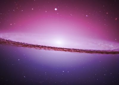 outer space, stars, galaxies, purple, sombrero galaxy - random desktop wallpaper