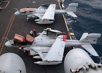aircraft, military, navy, planes, vehicles, aircraft carriers, EA-6B Prowler, VAQ-132 Scorpions - related desktop wallpaper