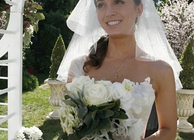 women, Eliza Dushku, brides, wedding dresses - desktop wallpaper