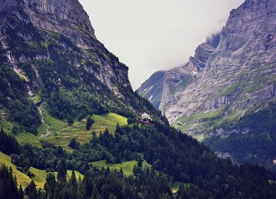 mountains, valleys, fog - desktop wallpaper