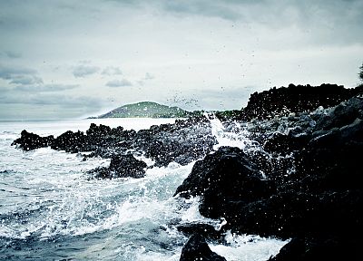 water, landscapes, nature, rocks, shore, ripples, splashes, sea - random desktop wallpaper
