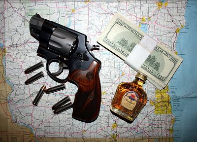 guns, money, maps, Dollars - desktop wallpaper